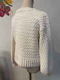Pink Rose White Sweater, M