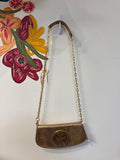 Tory Burch Gold Crossbody Bag, 11"x6.25"