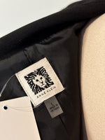 Anne Klein Black with Faux Leather Trim Blazer Jacket, L