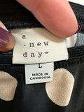 A New Day Black Polka Dot Skirt, L