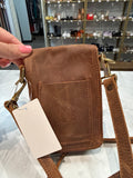 Leather & Tack Shop Brown Crossbody Bag, 6.5"x4.5"