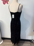 Betsey Johnson Black Crushed Velvet Dress, 10