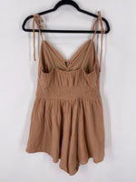 Love Fire Brown Gauze Romper, L