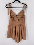 Love Fire Brown Gauze Romper, L