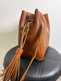 Portland Leather Goods Brown Crossbody Bag, 11"x9.5"