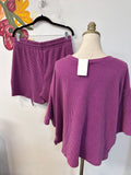 Zenana 2pc Purple Top + Shorts, 1X