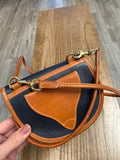 Dooney & Bourke Navy Blue Calvary Convertible Crossbody Belt Bag, 6"x5"