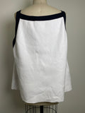 Talbots White Sweater with Navy Trim, 3X