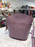 S-Zone Purple Leather Crossbody Bag, 10"x11"