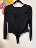 Green Envelope Black Bodysuit, M