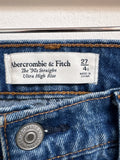 Abercrombie & Fitch 90s Straight Ultra High Rise 28" Inseam Jeans, 27 (4) Short