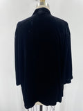 Eileen Fisher Black Velvet Open Front Cardigan, M Petite