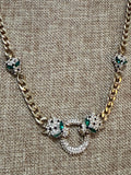 Gold/Green Panther Necklace