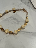 Carved Bovine Bone Gold Bracelet