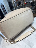Antonio Melani Cream Leather Crossbody Bag, 14"x11"