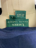 Lauren Ralph Lauren Navy 100% Linen Top, L