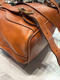 Gucci Brown Leather Bamboo Backpack, 12"x12"