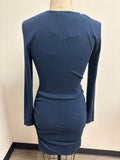 New Michael Stars Blue Jordan Ultra Rib Knit Dress, M