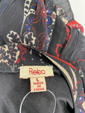 Reba Black Print Dress, L