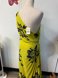 New Nicole Miller Green/Navy One Shoulder Dress, 14 (retail $178)