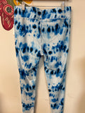 New Terez Blue Tie Dye Athletic Leggings, L (retail $95)