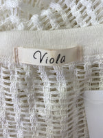 Viola White Open Stitch Cardigan, S