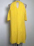 As U Wish Yellow Open Shoulder Dress, L
