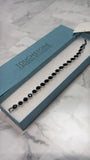 Touchstone Crystal by Swarovski Silver with Blue Stones Bracelet, 7"