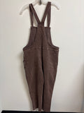 Zenana Brown Denim 24" Inseam Overalls, L