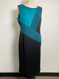 Maya Brooke 2pc Black/Teal Dress + Jacket, 12