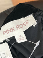 Pink Rose Black Velvet Top, M