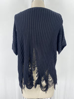 Love J Black Distressed Top, XL
