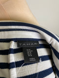 Tahari White/Blue Stripe Jacket, M