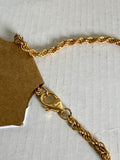 18K Gold Plated over Bronze Rope Necklace, 20"