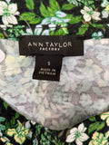 Ann Taylor Black Floral Top, S