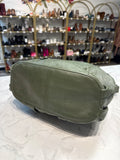 Tignanello Green Leather Shoulder Bag, 15"x10"