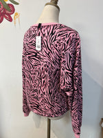 H&M Pink Animal Print Sweatshirt, L