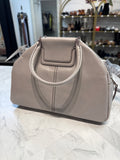 New Hobo Gray Leather Sheila Drop Handle Satchel, 10"x7.5"