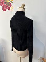 Pink Rose Black Sweater, XS