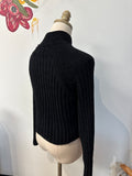 Pink Rose Black Sweater, XS