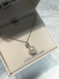 New Anne Klein Sterling Silver & Pearl Necklace, 18"