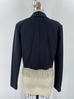 Culpos x INC Black Rhinestone Fringe Jacket, M