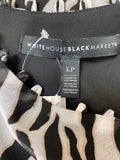 White House Black Market Animal Print Top, L Petite