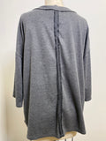 Andree Gray Waffle Knit Top, L