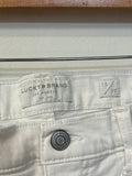 Lucky Brand White 25" Inseam Ava Mid Rise Crop Jeans, 10