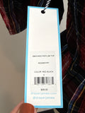 New Draper James Smocked Peplum Plaid Top, S