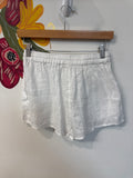 New L Space White Rio 100% Linen Shorts, S