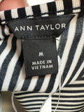 Ann Taylor Black Stripe Top, M