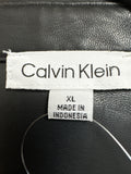 Calvin Klein Black Faux Leather Jacket Top, XL