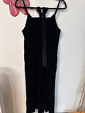 Popsugar Black Velvet Cropped 22" Inseam Jumpsuit, M